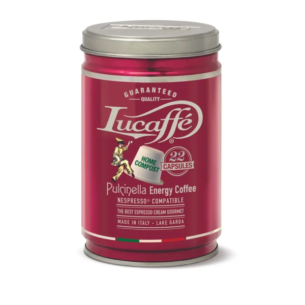 Lucaffe 22 Cápsulas Café Pulcinella Energy Coffee para Nespresso